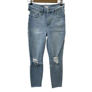 Good American Good Legs‎ Crop Destroyed Ripped Skinny Denim Jeans Indigo148 2/26